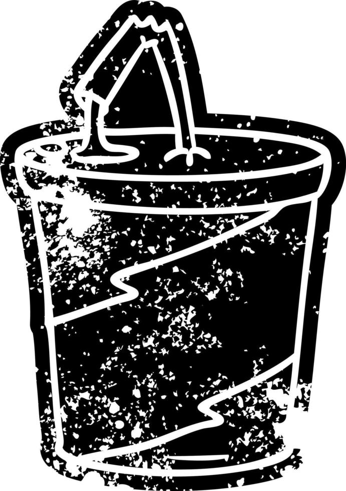 disegno dell'icona del grunge della bevanda del fastfood vettore