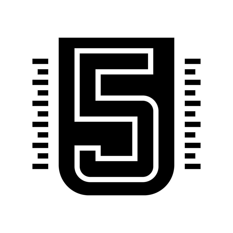 illustrazione vettoriale dell'icona del glifo a cinque numeri