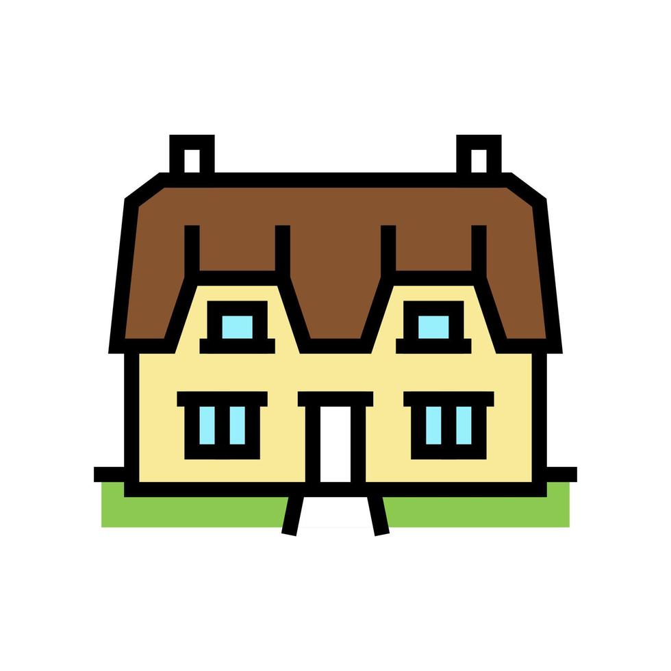 illustrazione vettoriale dell'icona del colore della casa del cottage