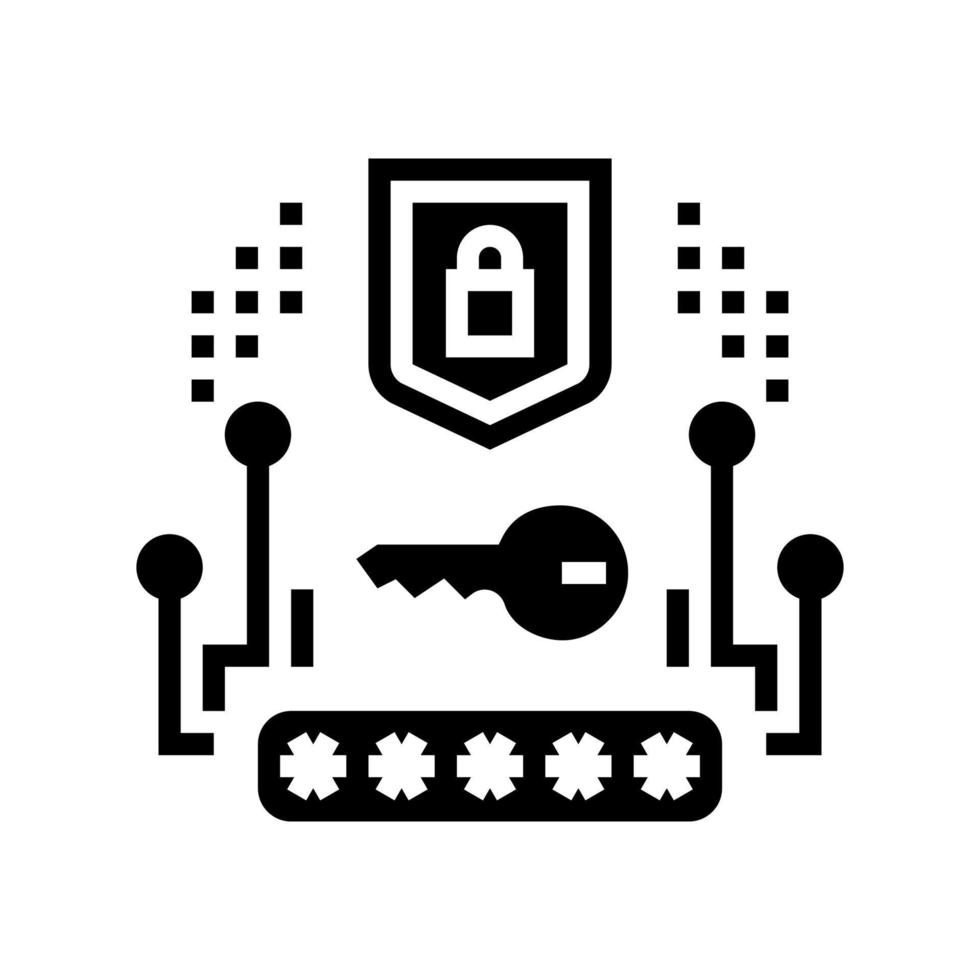illustrazione vettoriale dell'icona del glifo del sistema di sicurezza