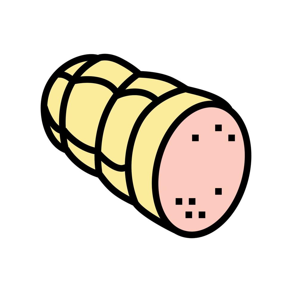 illustrazione vettoriale dell'icona del colore dell'alimento della carne cotta con salsiccia