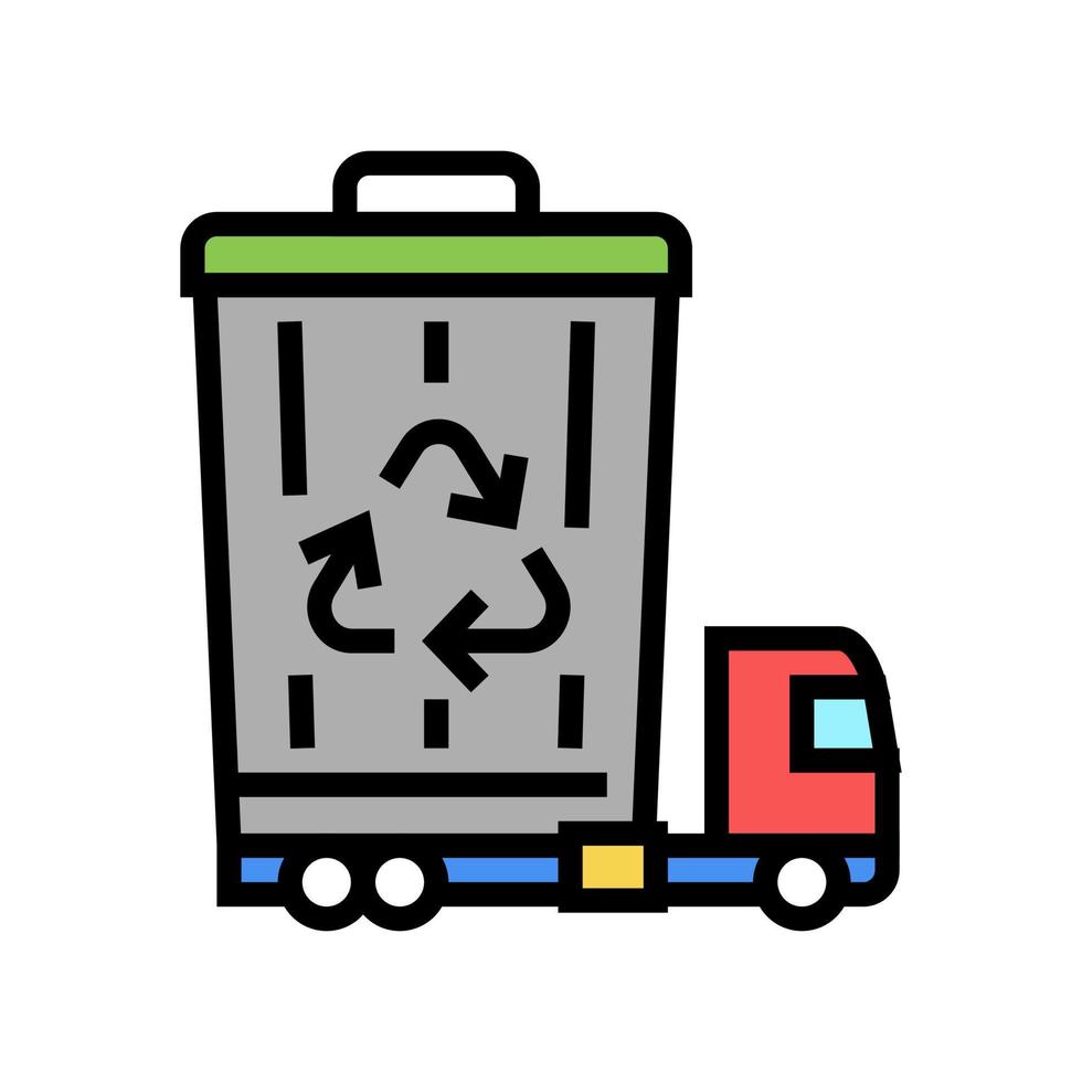 illustrazione vettoriale dell'icona del colore della logistica di rimozione e smaltimento dei rifiuti