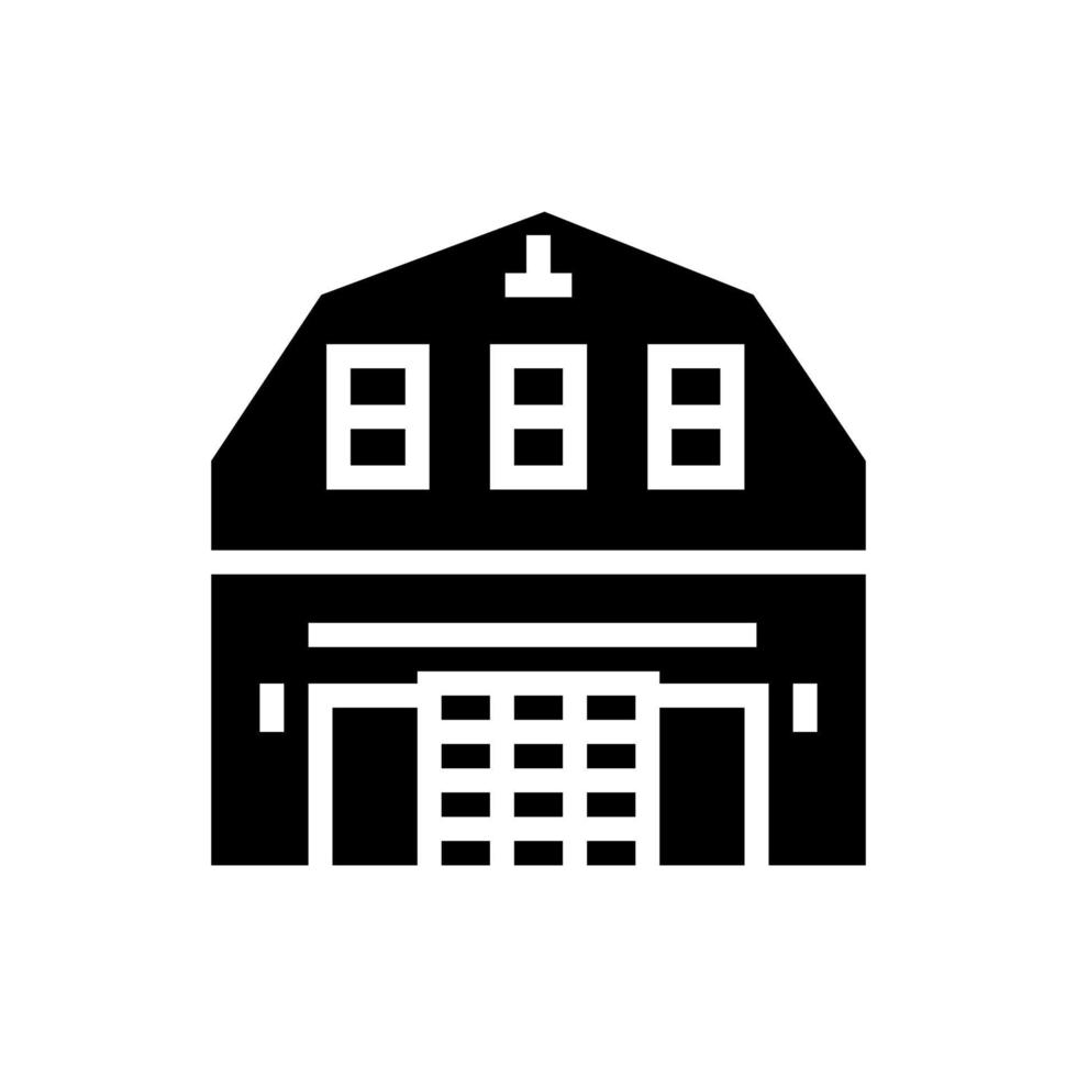 illustrazione vettoriale dell'icona del glifo della casa barndominium