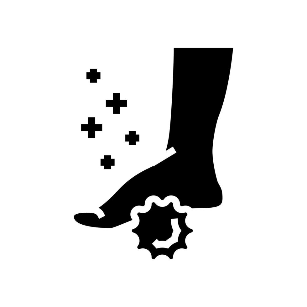 massaggio piedi piatti icona glifo illustrazione vettoriale