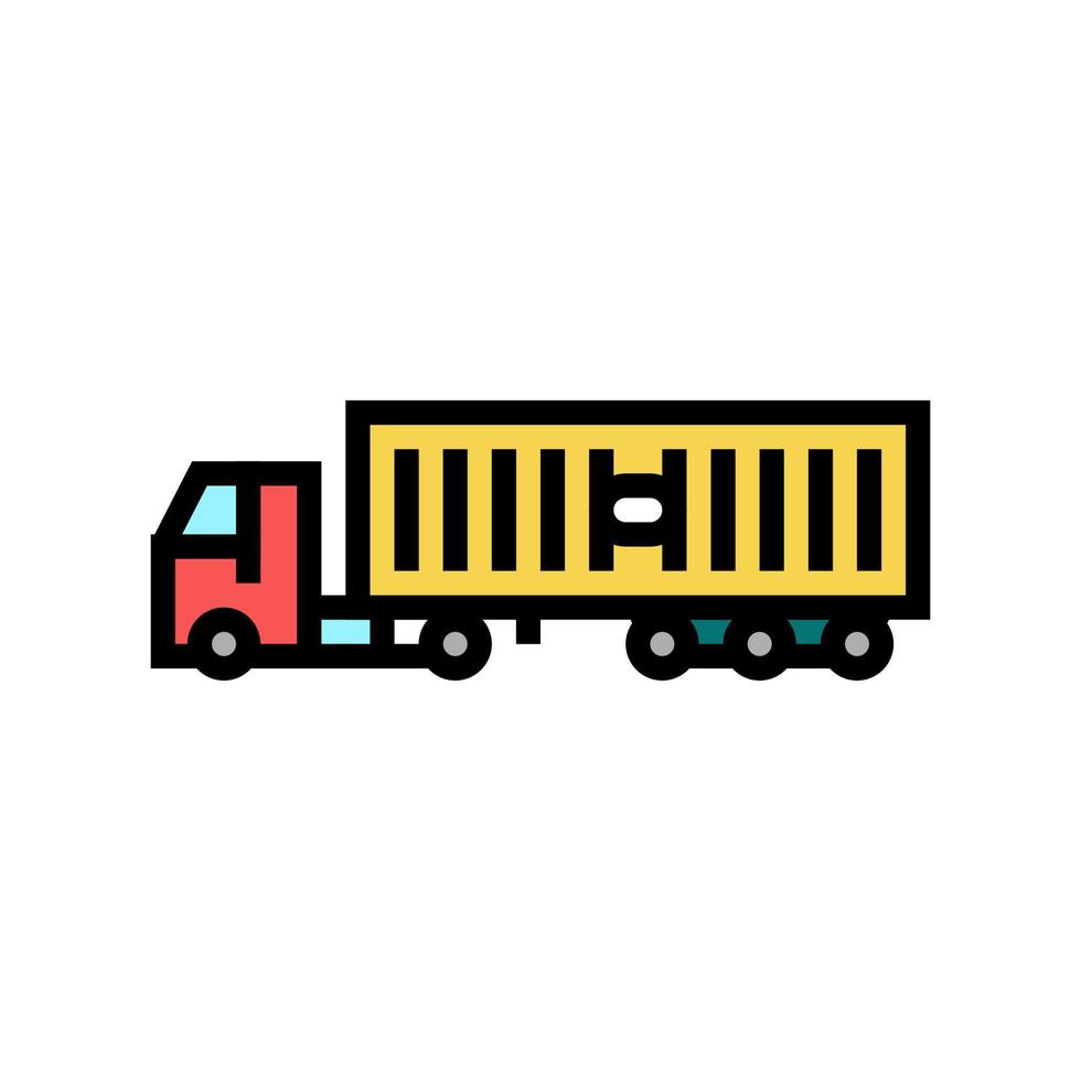 illustrazione vettoriale dell'icona del colore del servizio di consegna del camion del trasporto merci via terra