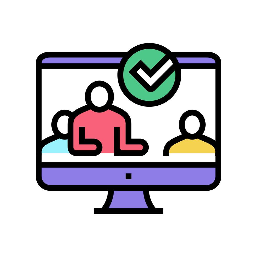illustrazione vettoriale dell'icona del colore del servizio di crowdsourcing del cliente
