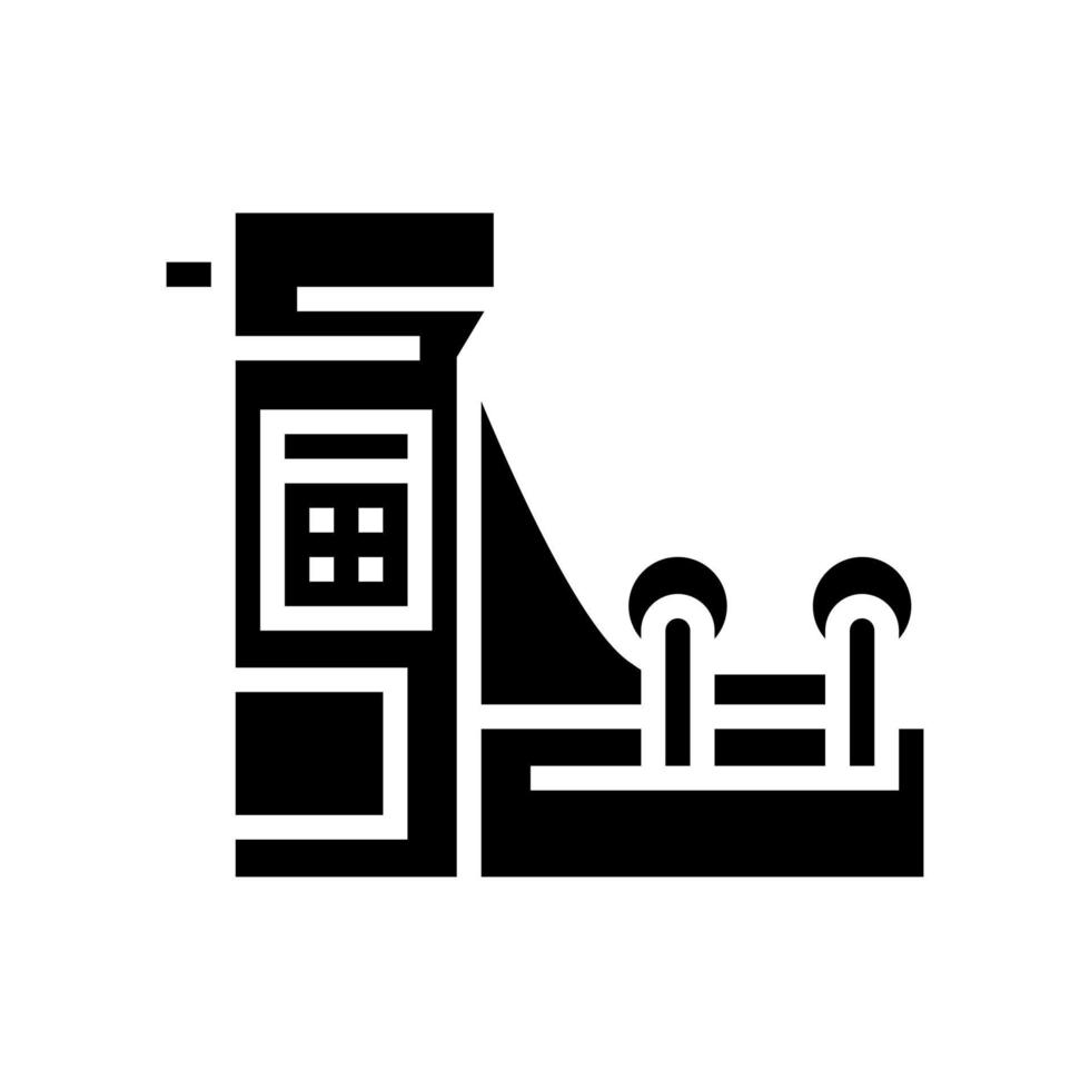 illustrazione vettoriale dell'icona del glifo della macchina per la produzione di carta