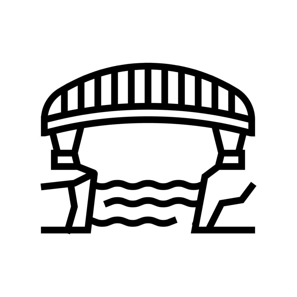 illustrazione vettoriale dell'icona della linea di cemento del ponte