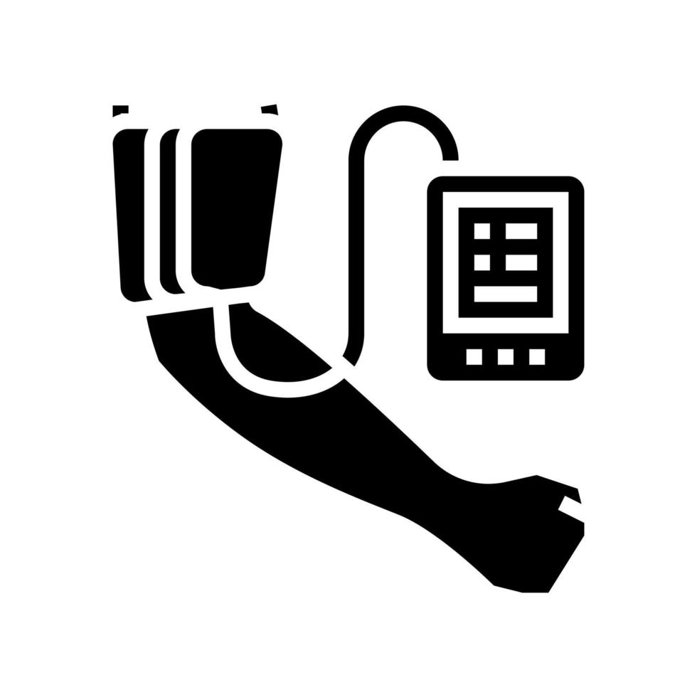 illustrazione vettoriale dell'icona del glifo del dispositivo di misurazione della pressione