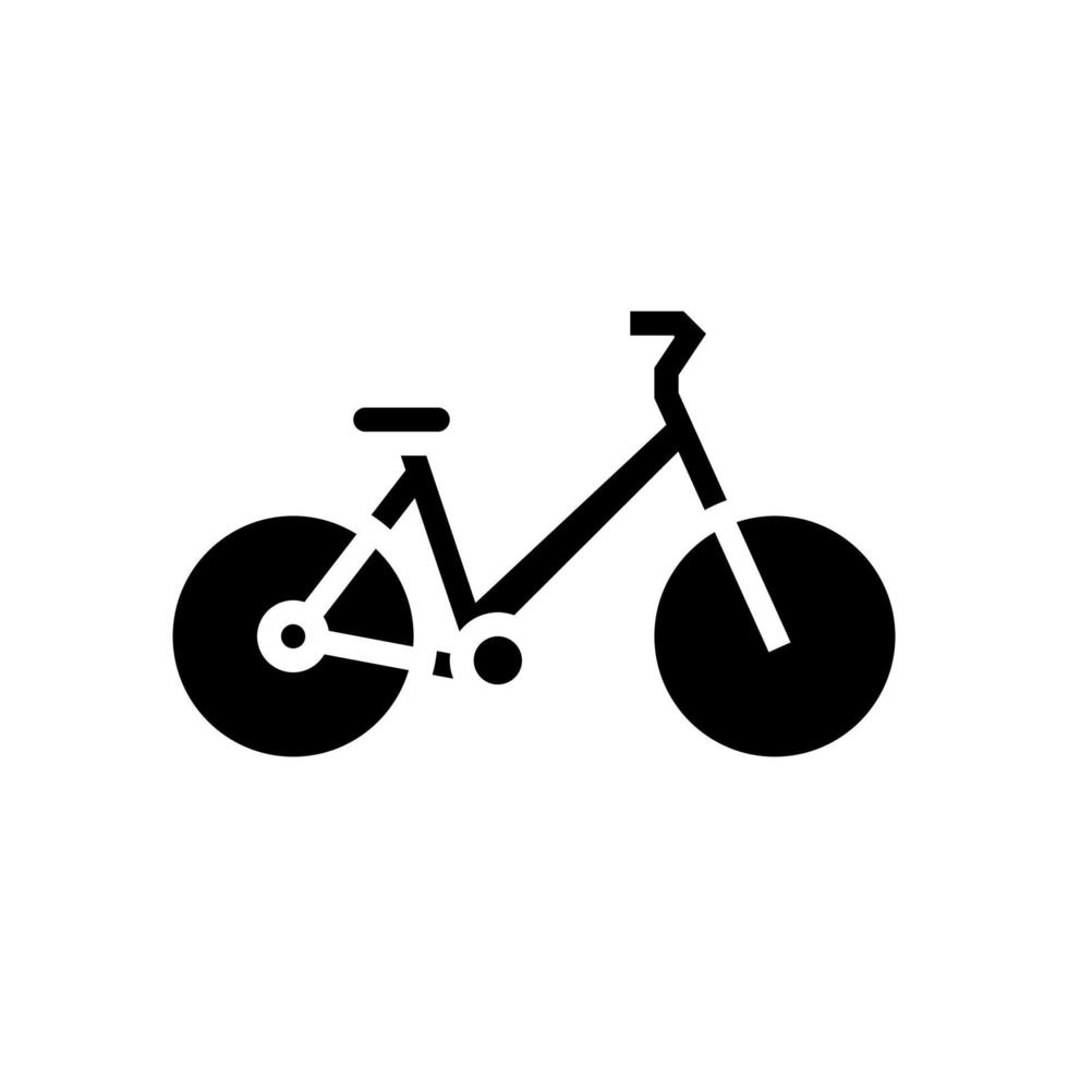 illustrazione vettoriale dell'icona del glifo del trasporto urbano della bicicletta
