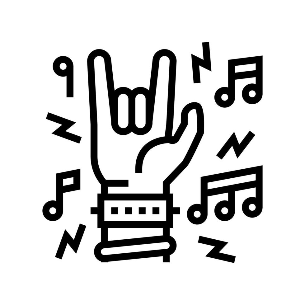 illustrazione vettoriale dell'icona della linea del concerto di musica rock