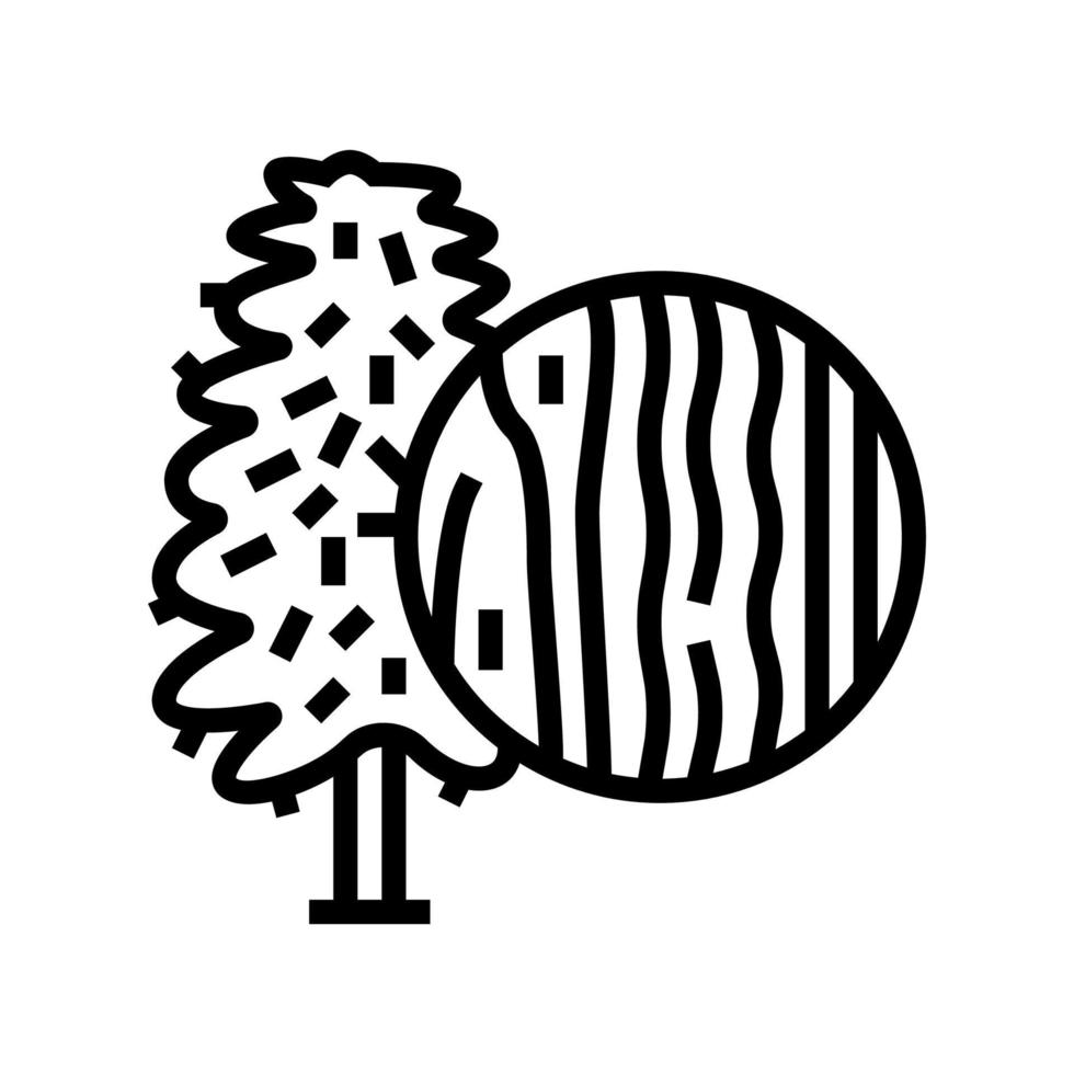 illustrazione vettoriale dell'icona della linea di legno della cicuta