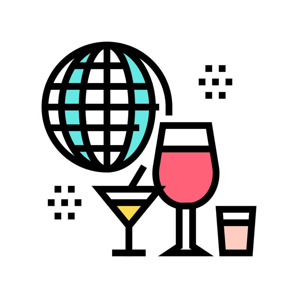 illustrazione vettoriale dell'icona del colore del tour alcolico