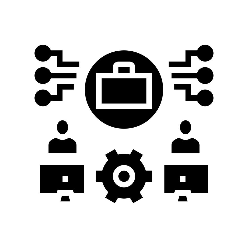 illustrazione vettoriale dell'icona del glifo del sistema di lavoro