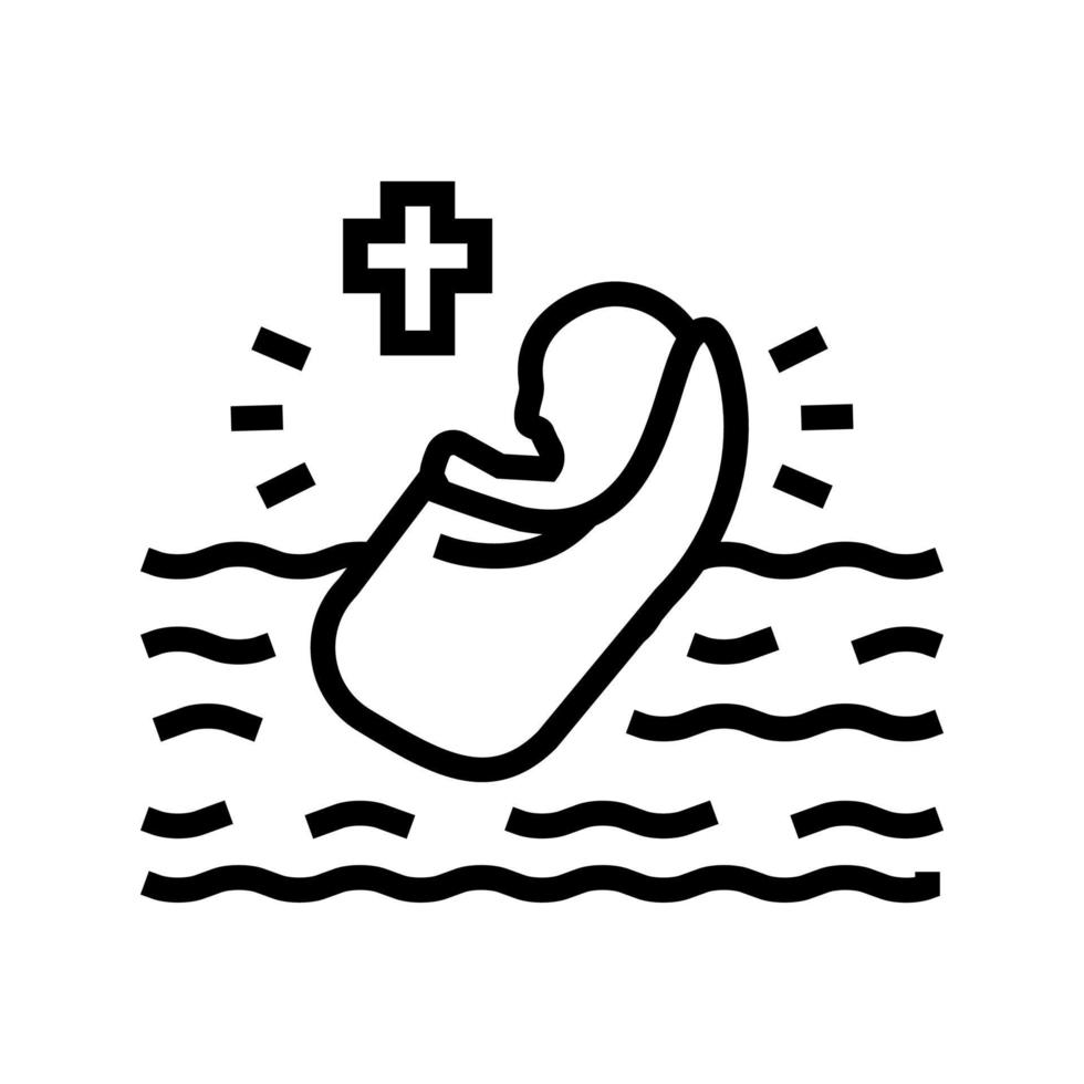 illustrazione vettoriale dell'icona della linea del cristianesimo del battesimo
