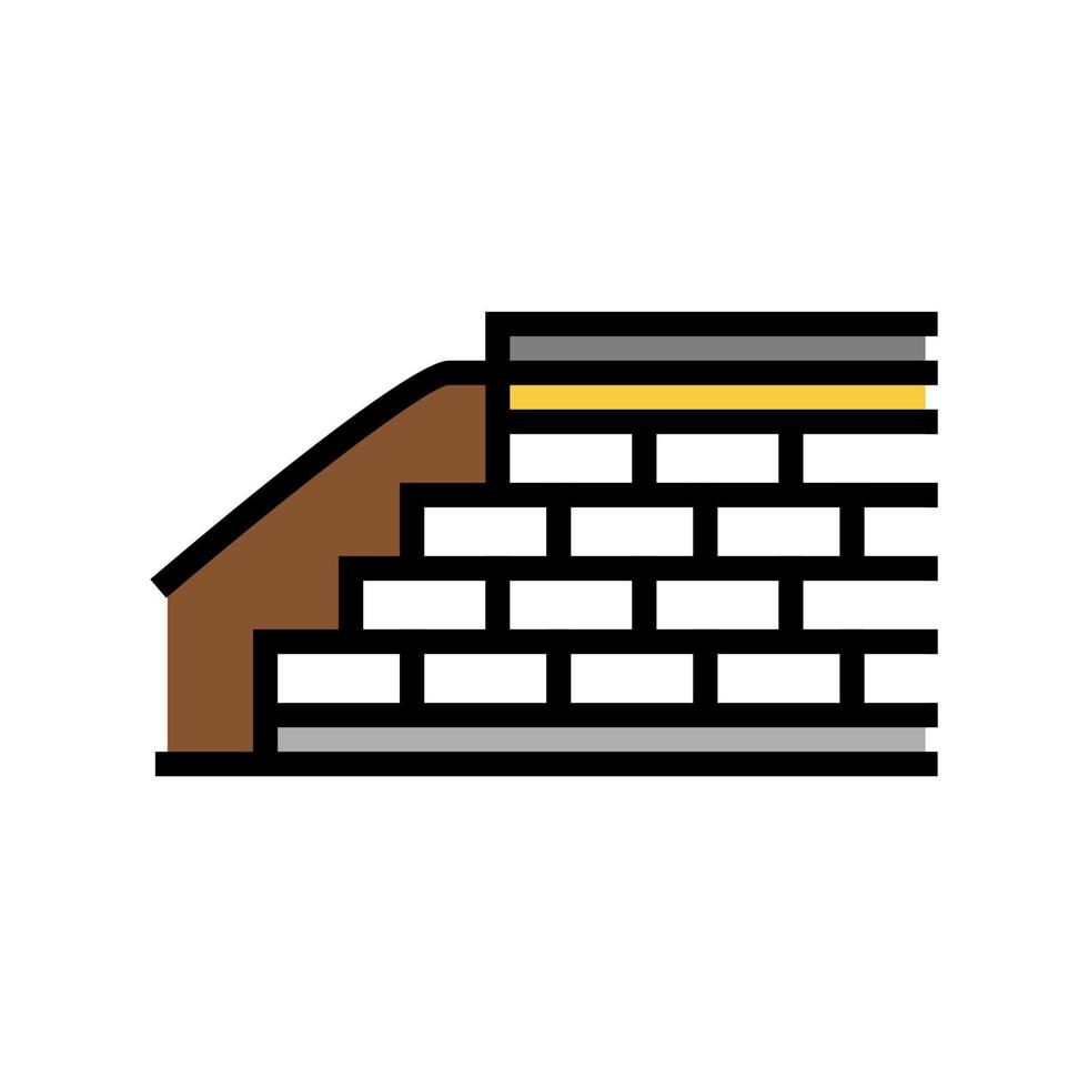 illustrazione vettoriale dell'icona del colore della costruzione del terrapieno