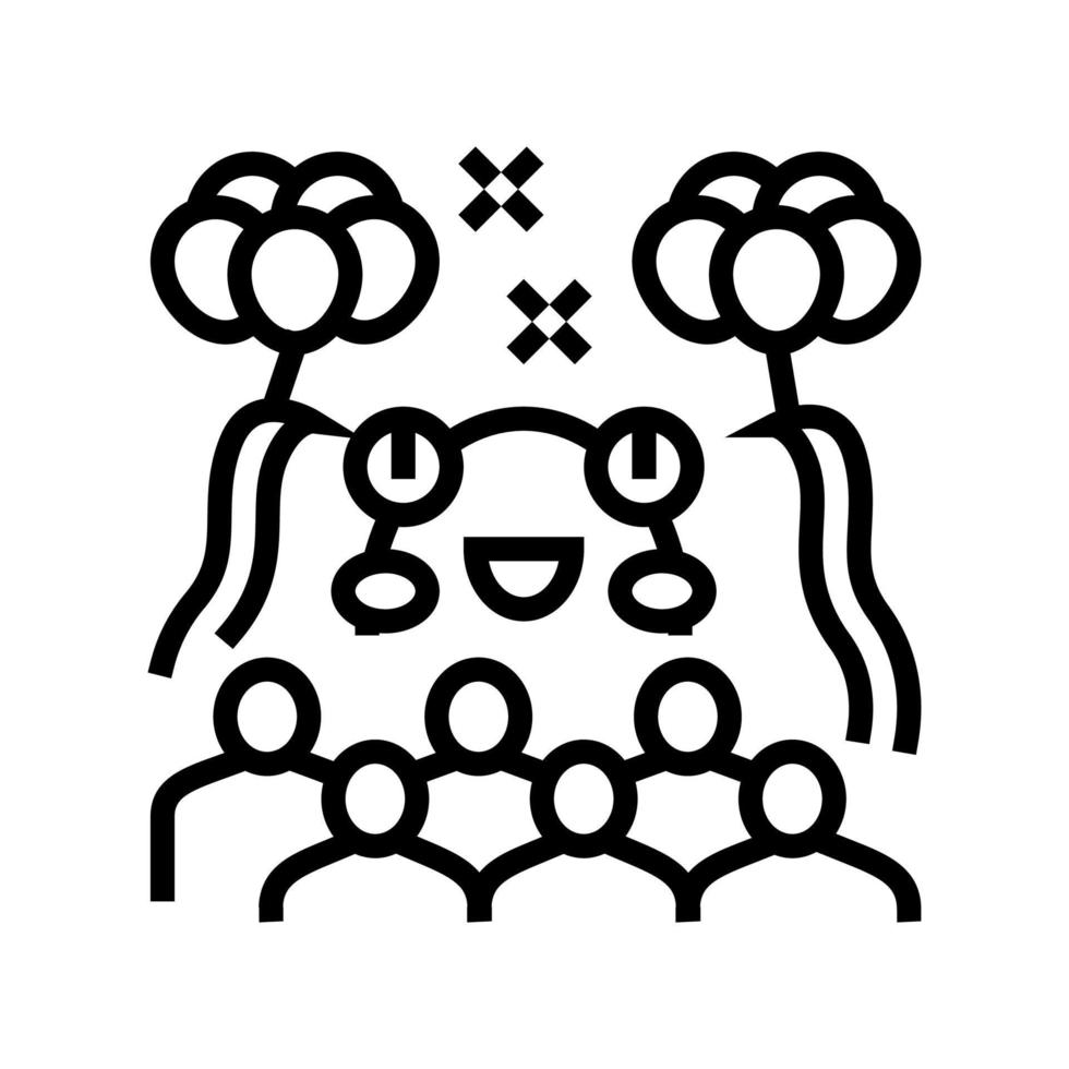 illustrazione vettoriale dell'icona della linea di festa per bambini mostro