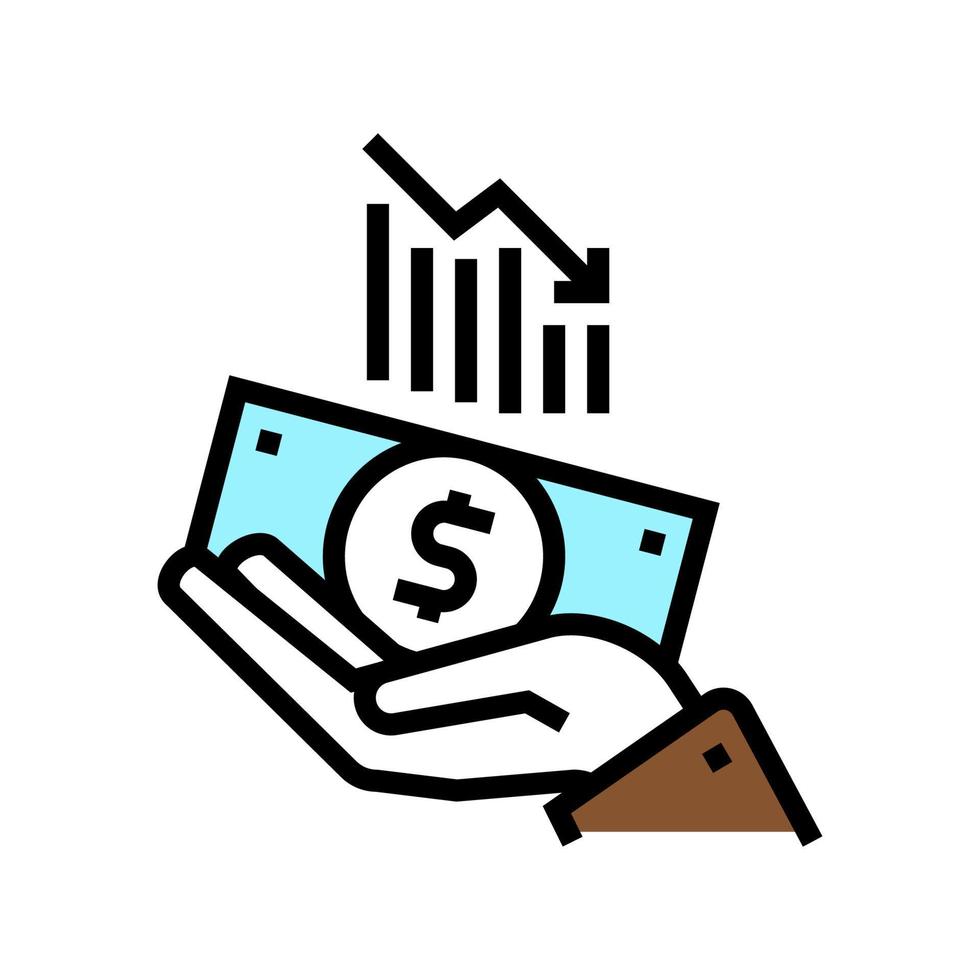 illustrazione vettoriale dell'icona del colore del problema finanziario