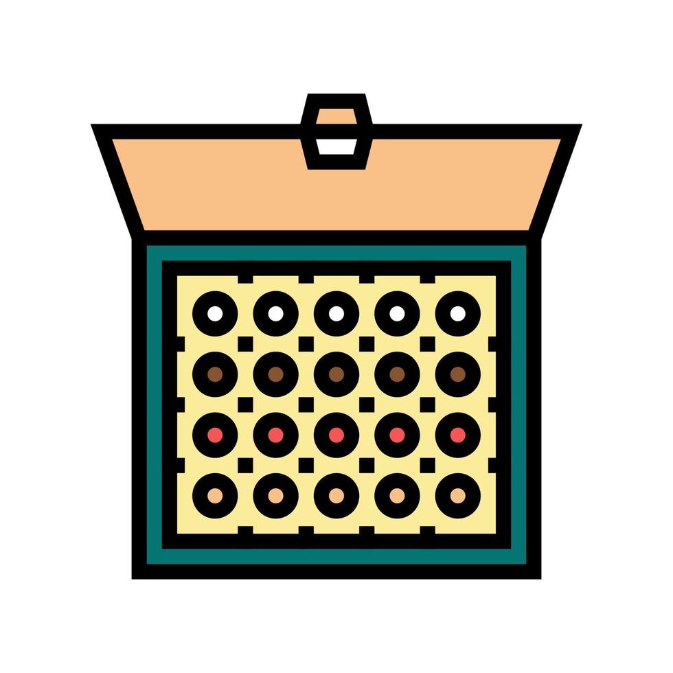 illustrazione vettoriale dell'icona del colore della scatola di caramelle