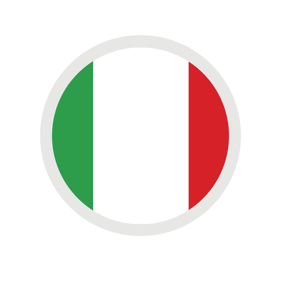 icona vettoriale rotonda, bandiera nazionale del paese italia.