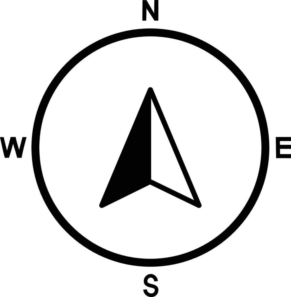 icona della bussola su sfondo bianco. vettore