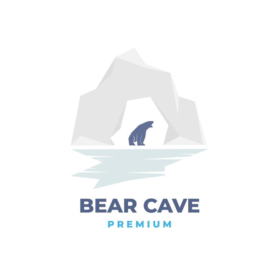 logo dell'illustrazione di vettore della caverna dell'orso polare