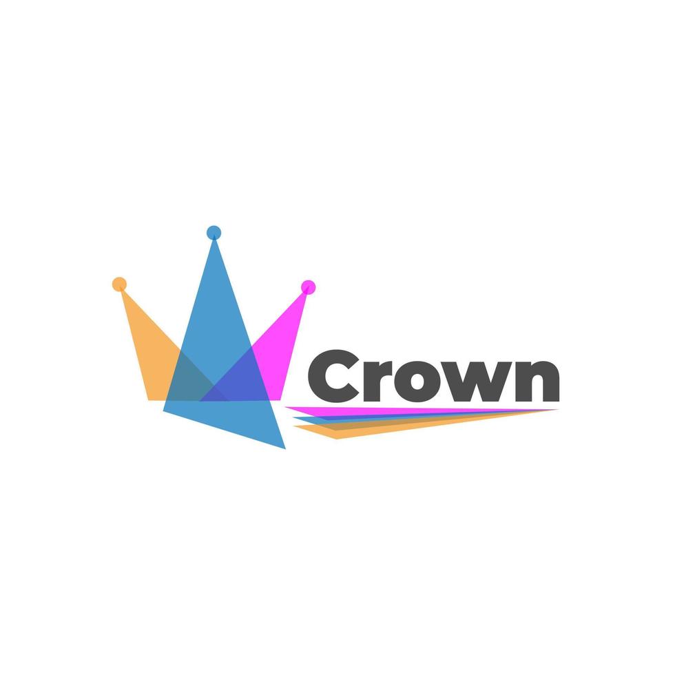 illustrazione astratta logo di una corona con colori sovrapposti vettore