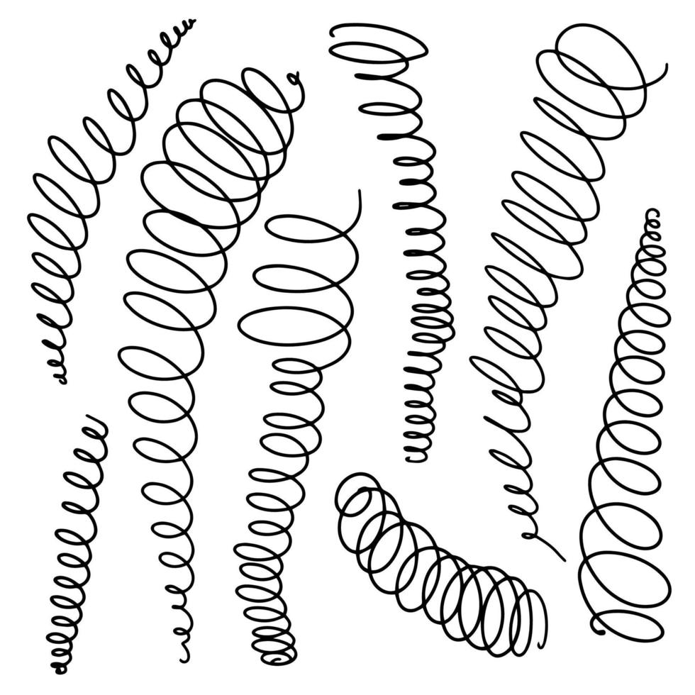 insieme di linee a spirale vettoriali. vettore