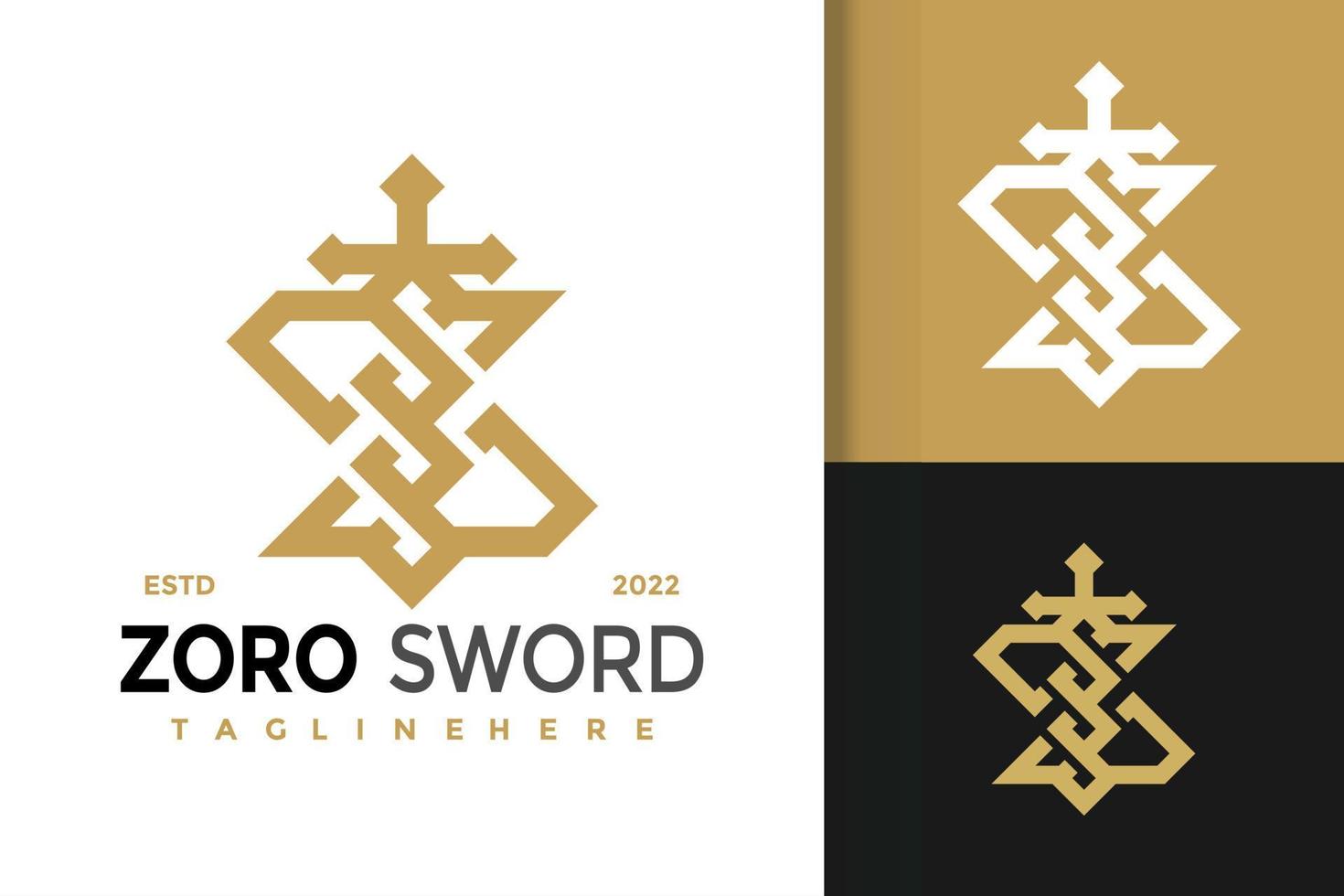 disegno del logo della spada della lettera z, vettore dei loghi dell'identità del marchio, logo moderno, modello di illustrazione vettoriale dei disegni del logo