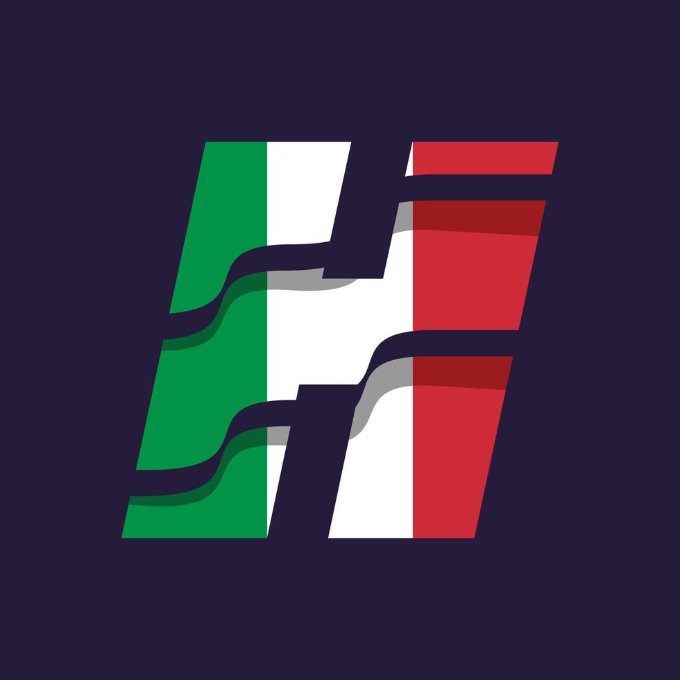 bandiera alfabeto italia h vettore