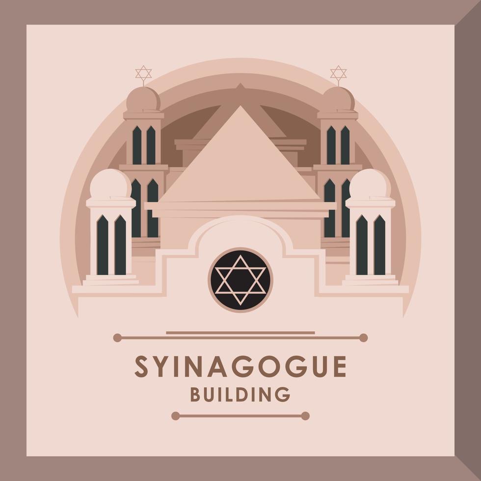 progettazione dell'edificio della sinagoga vettore