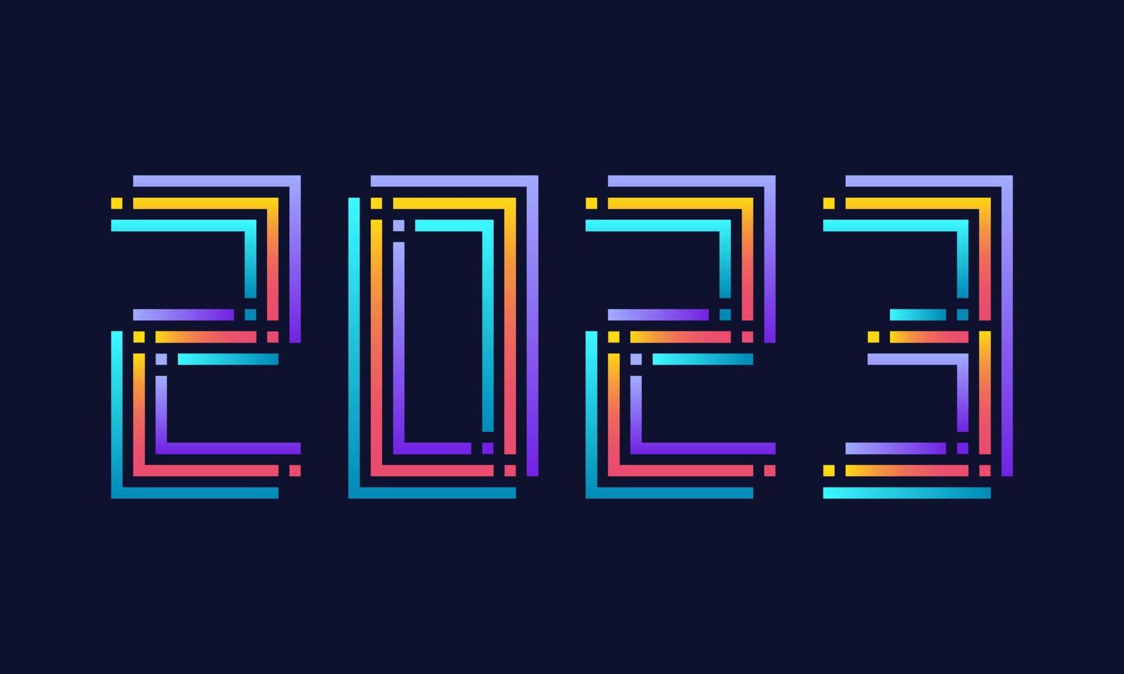 felice anno nuovo 2023 con numeri illustrazione vettoriale stile creativo