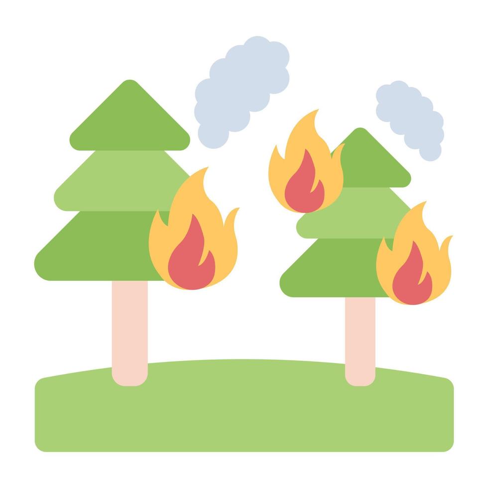 un'icona di design di incendi boschivi vettore
