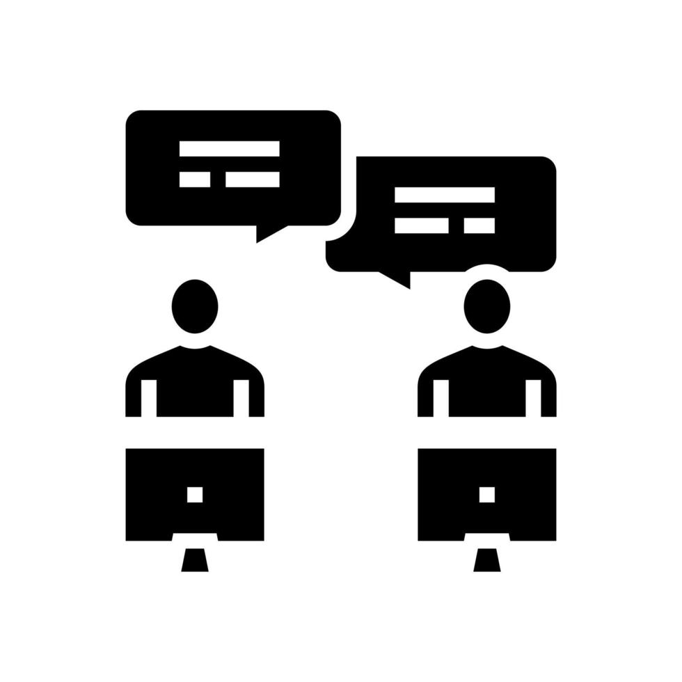illustrazione vettoriale dell'icona del glifo dell'area di lavoro di comunicazione dei colleghi
