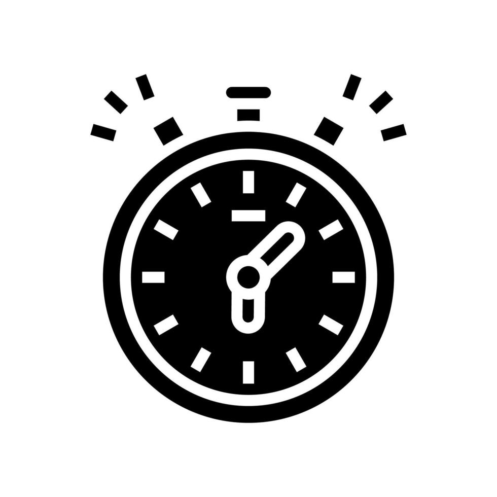 illustrazione vettoriale dell'icona del glifo di conteggio del tempo di riproduzione del cronometro