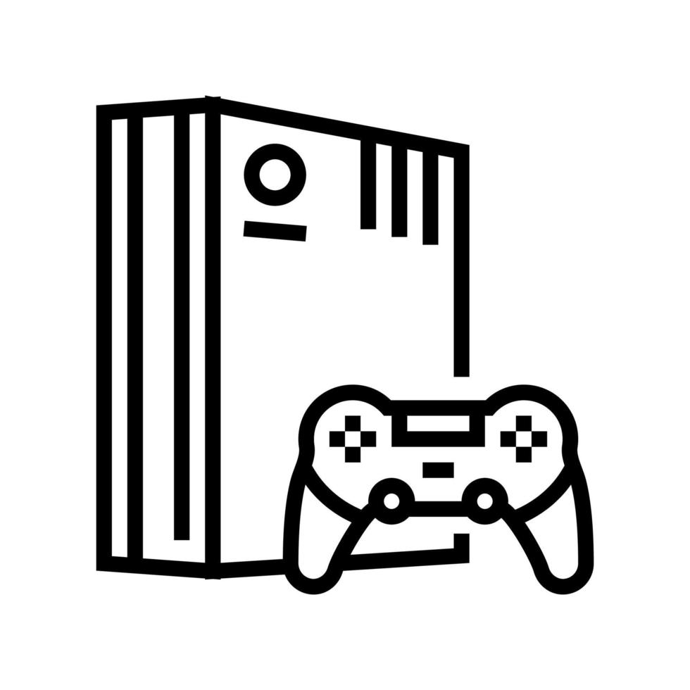 illustrazione vettoriale dell'icona della linea per il tempo libero da uomo di videogiochi
