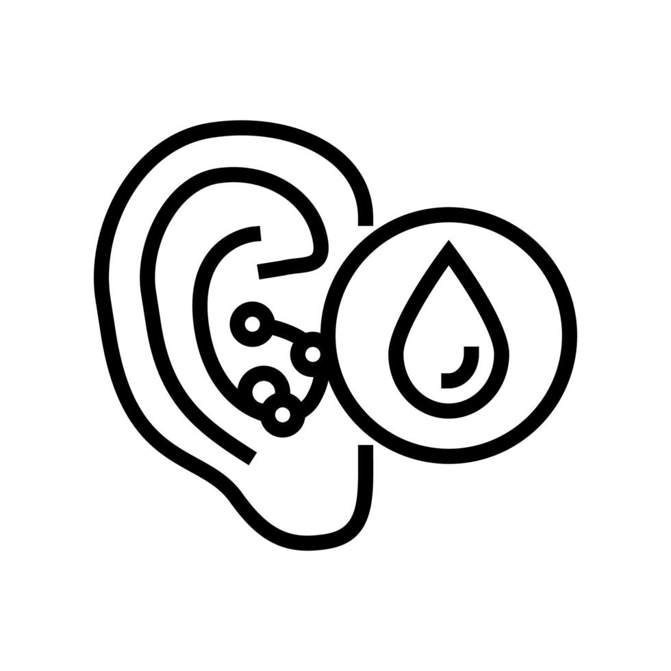 illustrazione vettoriale dell'icona della linea dell'orecchio dei nuotatori