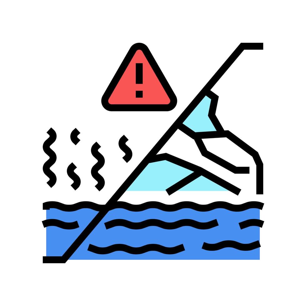 illustrazione vettoriale dell'icona del colore della fusione del ghiacciaio