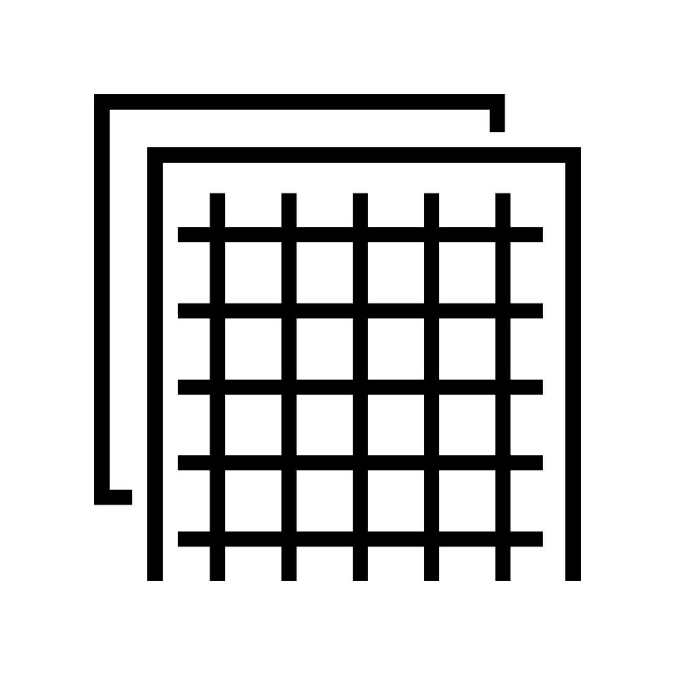 illustrazione vettoriale dell'icona della linea della griglia di isolamento