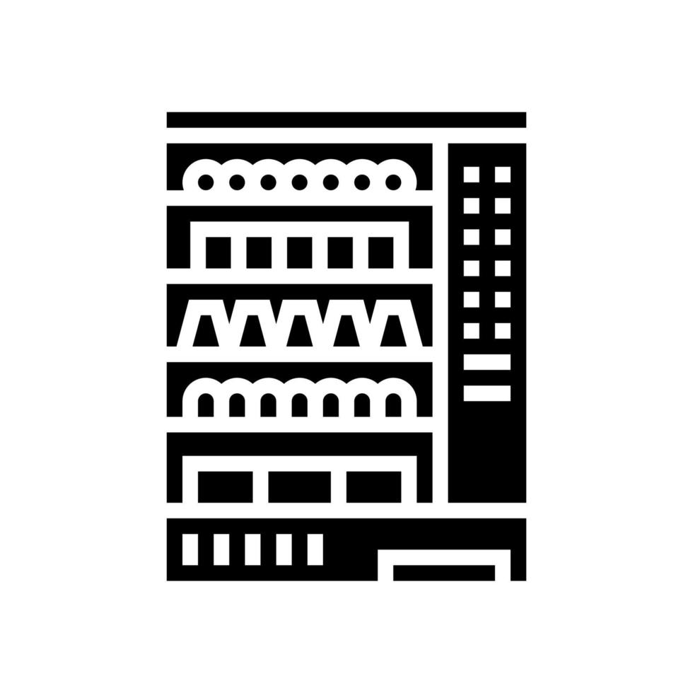 illustrazione vettoriale dell'icona del glifo della caramella del distributore automatico