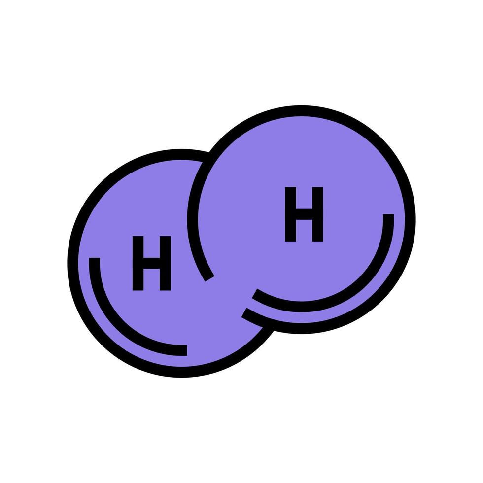 illustrazione vettoriale dell'icona del colore dell'idrogeno del composto chimico