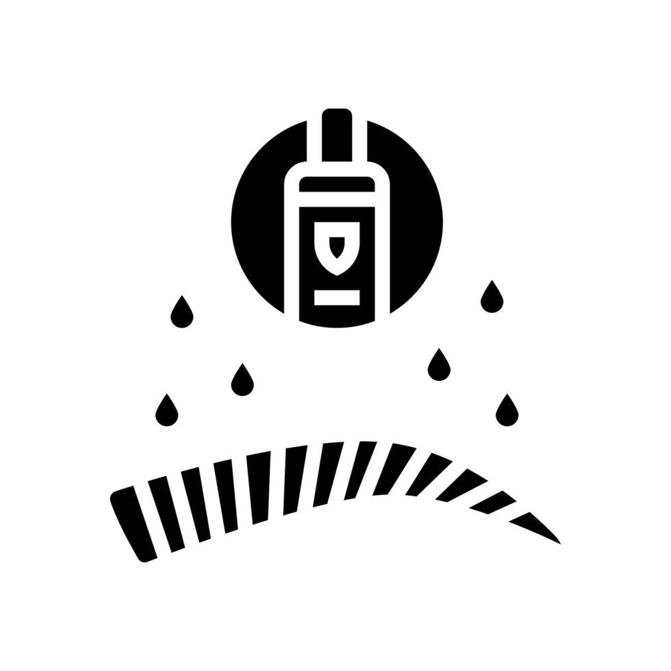 illustrazione vettoriale dell'icona del glifo del sopracciglio impermeabile