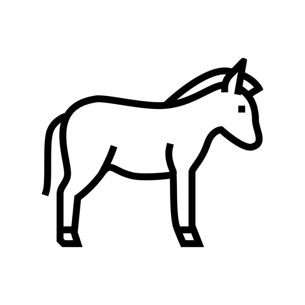 illustrazione vettoriale dell'icona della linea dell'animale domestico dell'asino