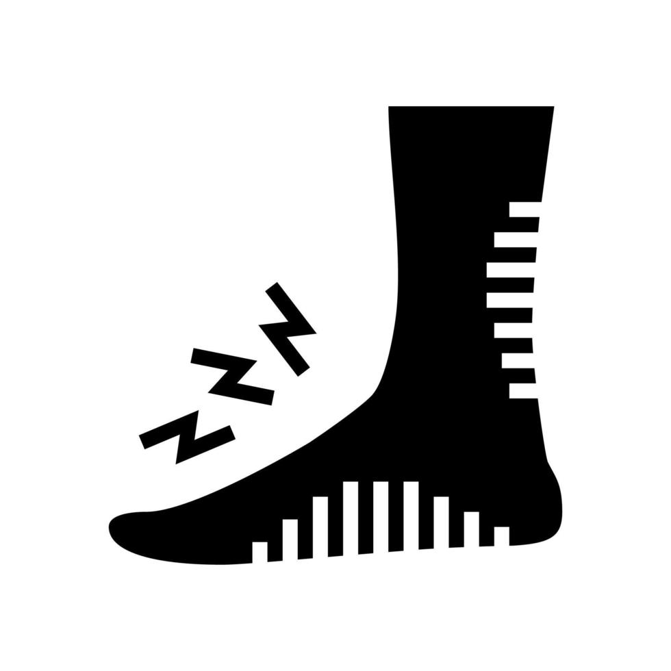 illustrazione vettoriale dell'icona del glifo per la cura del piede diabetico