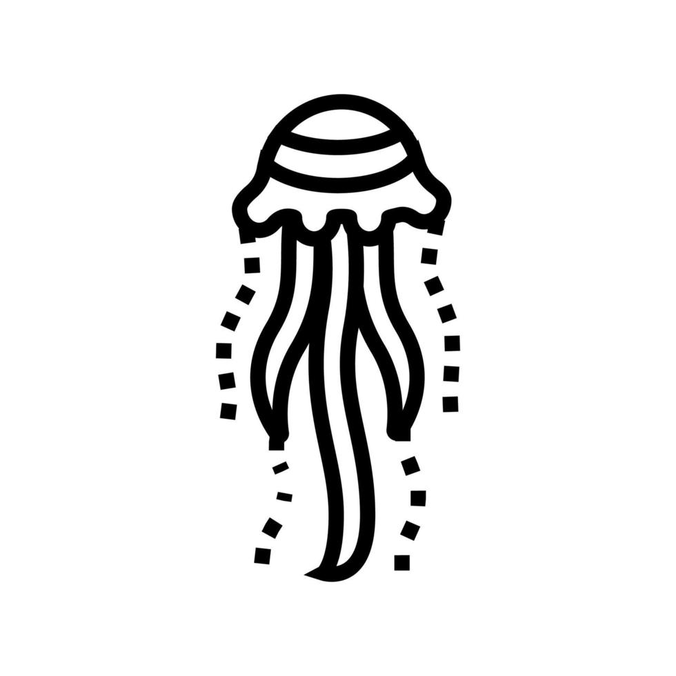 illustrazione vettoriale dell'icona della linea oceanica delle meduse