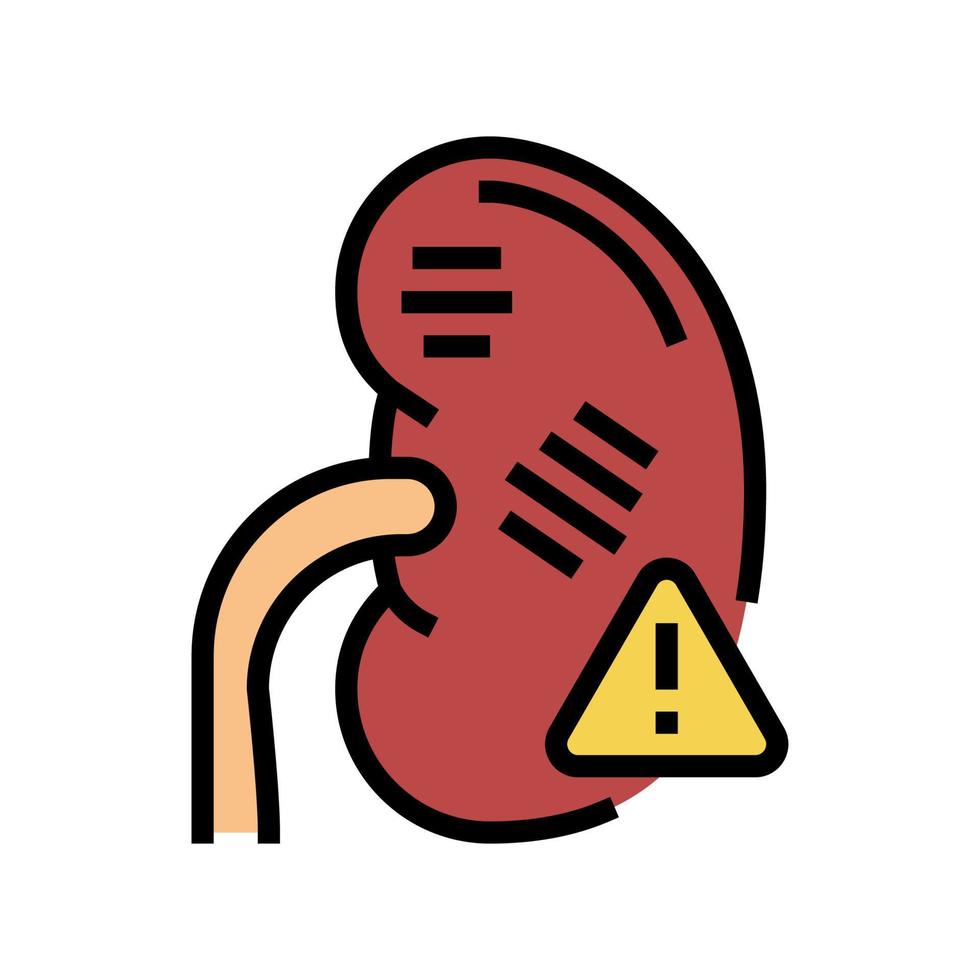 illustrazione vettoriale dell'icona del colore dell'insufficienza renale