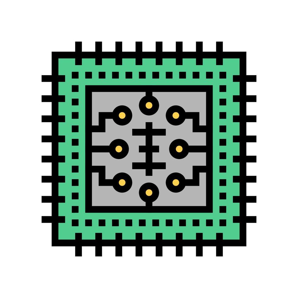 illustrazione vettoriale dell'icona del colore del microchip