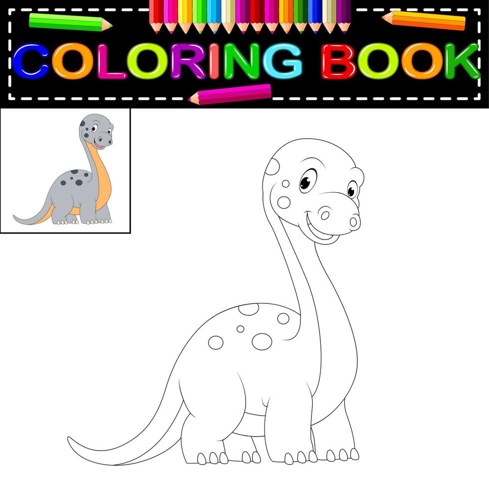 libro da colorare di dinosauri vettore