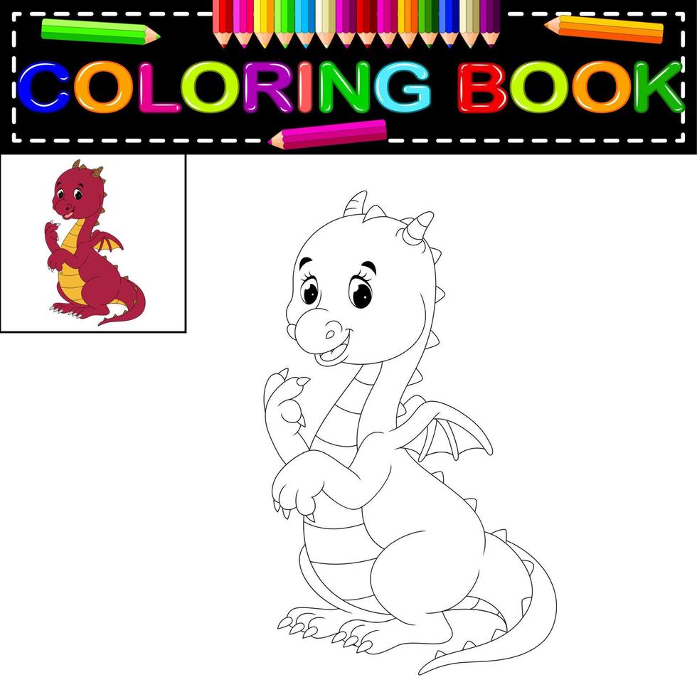 libro da colorare drago vettore