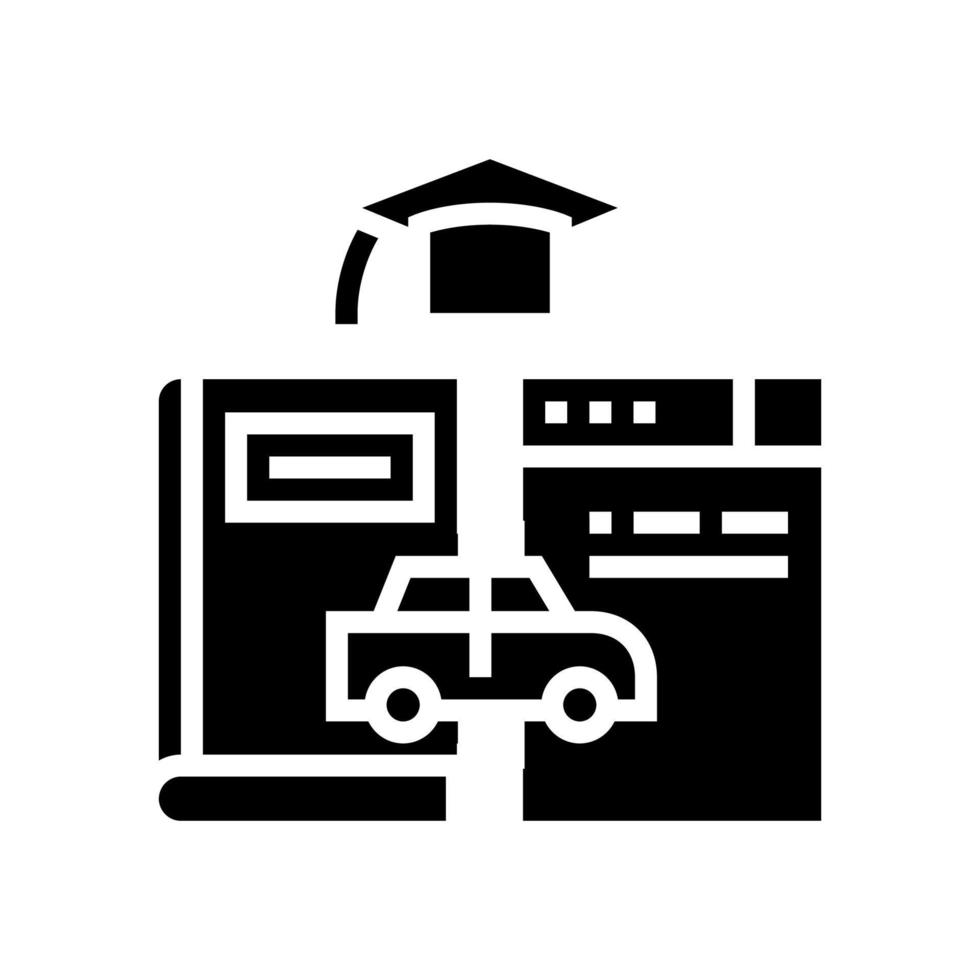 illustrazione vettoriale dell'icona del glifo dei materiali didattici di guida